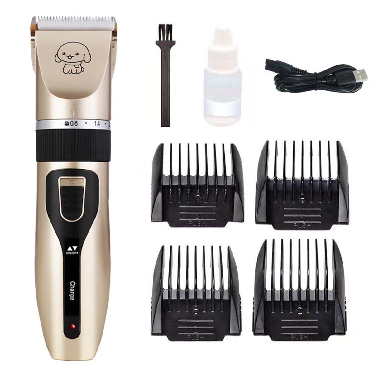 Dog Cat Pet Grooming Kit Rechargeable Cordless Electric Hair Clipper Trimmer Kit