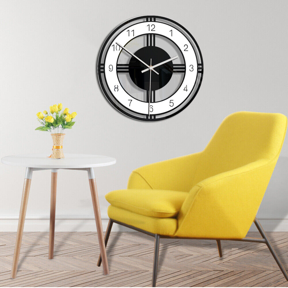 Acrylic Silent Wall Clock Round Retro Wall Clock Wall Hanging Clock Silent 30cm