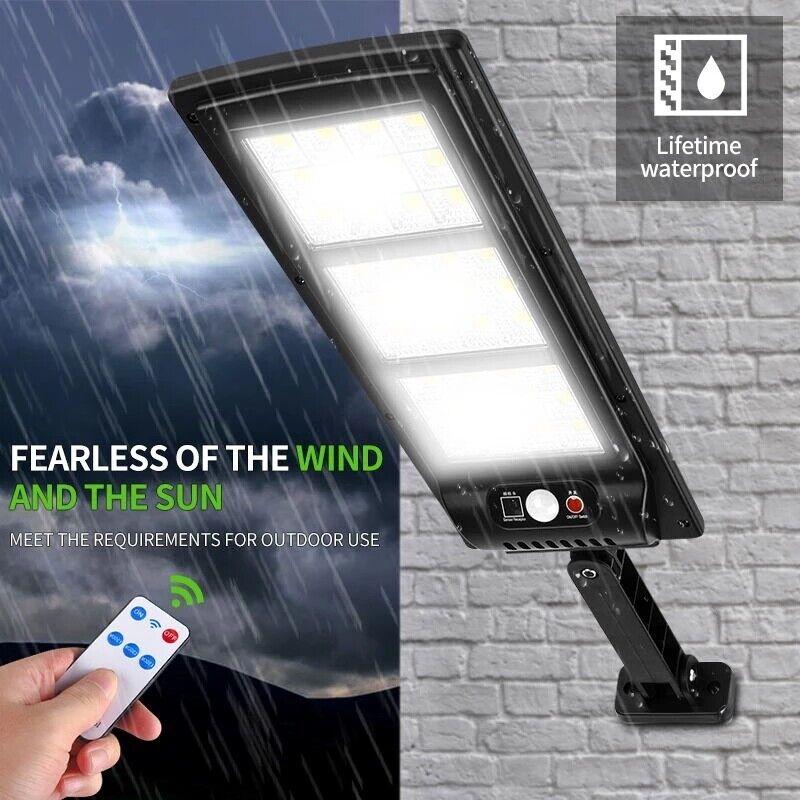 9000W LED Solar Flood Light Motion Sensor Security Wall Yard Street Outdoor Lamp