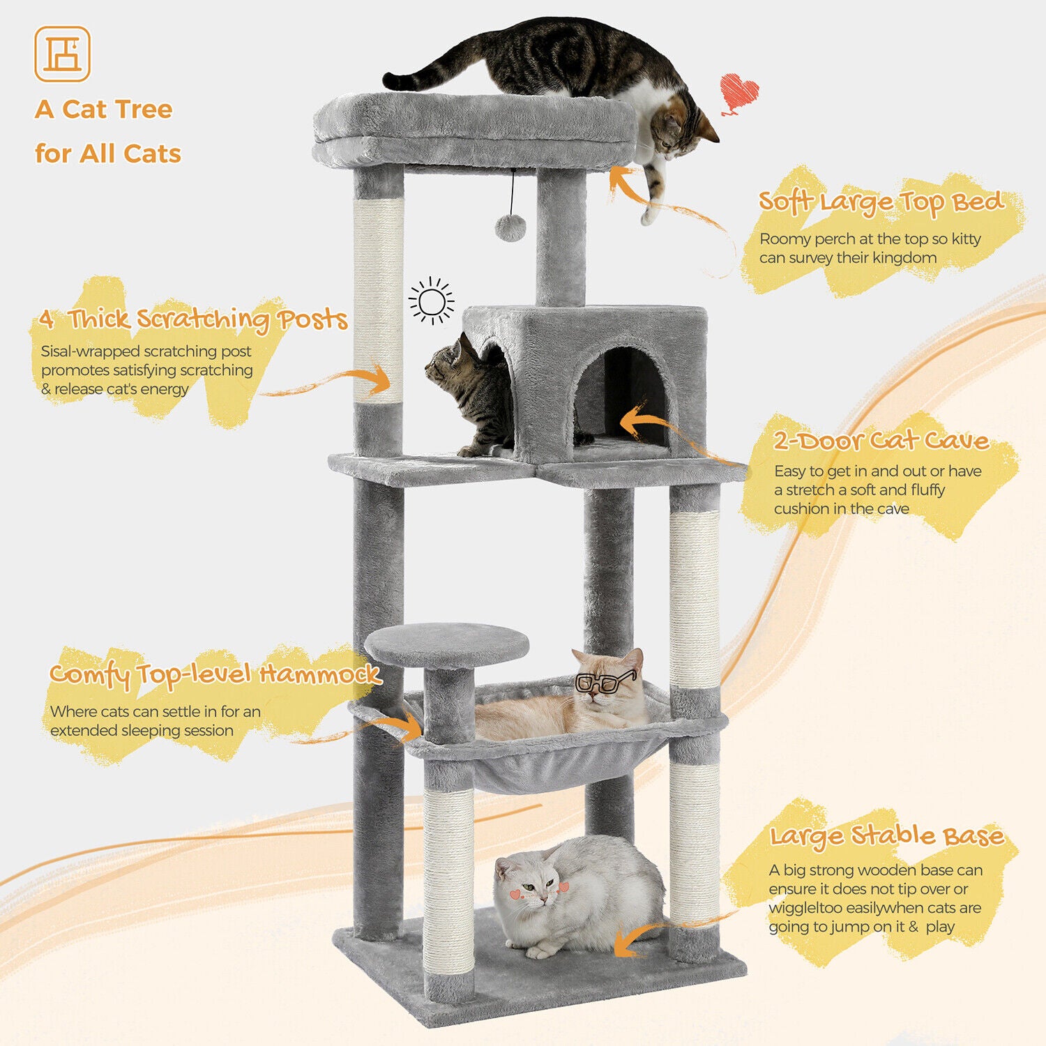 Road Cat Tree Tower Scratching Post Scratcher Cat Condo House Bed Furniture