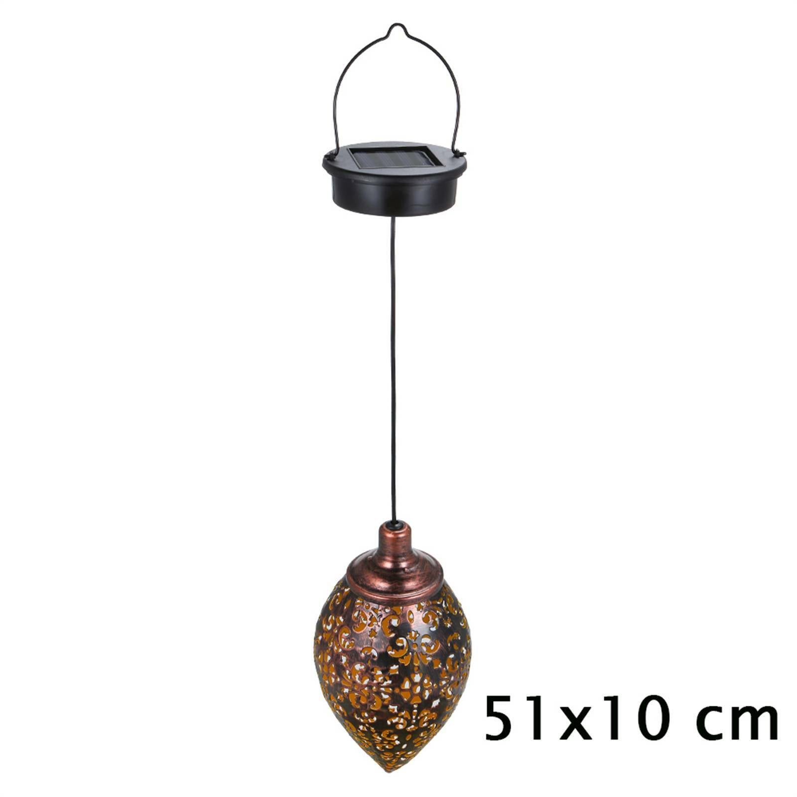 Solar Powered LED Morrocan Lantern Light Hanging Lamp Garden Outdoor Landscape