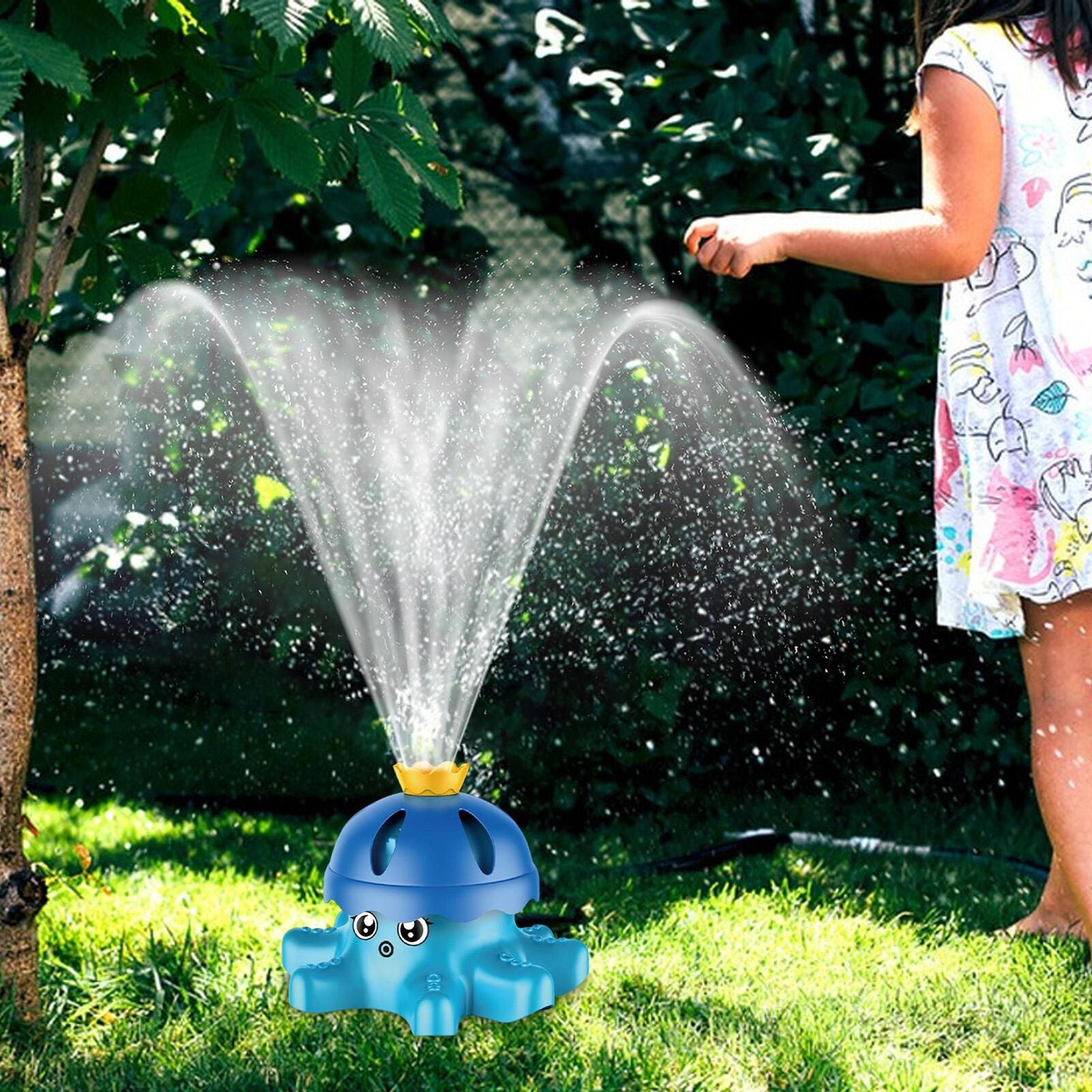 Cute Octopus Water Spray Rotating Outdoor Water Spray Sprinkler Toys For Kids