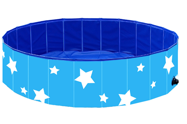 120cm Pet Swimming Pool Dog Cat Washing Bathtub Outdoor Bathing Foldable Portable blue
