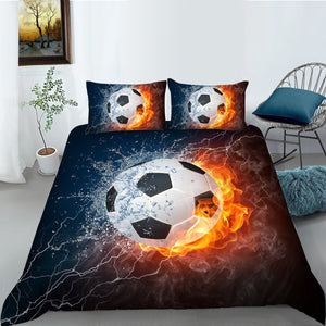 Soccer Football Quilt Doona Cover Set  King Size