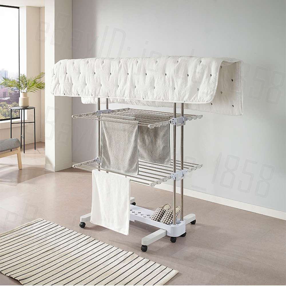 4 Tiers Foldable Garment Hanger Clothes Airer Drying Rack Laundry Support Horse