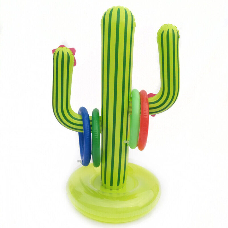 Swimming Pool Inflatable Cactus Ring Toss Game Set Floating Toys Beach