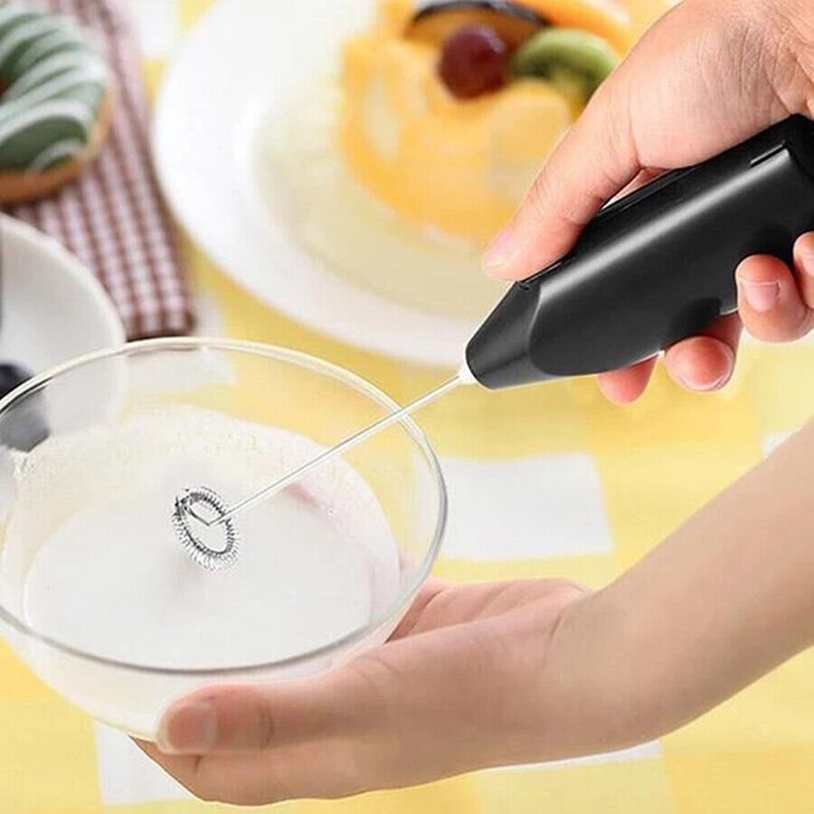 BLACK Electric Kitchen Mini Foamer Milk Frother Egg Beater Stirrer Whisk Mixer Tool