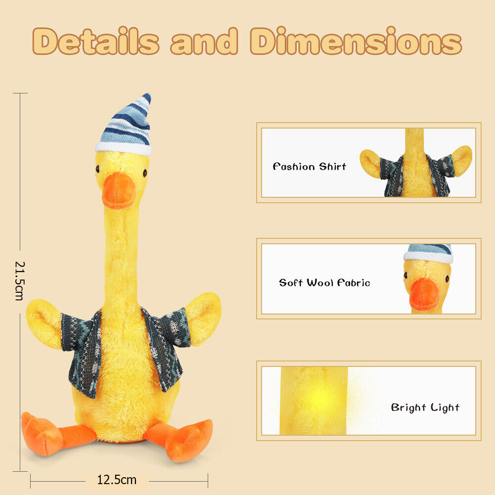 Talking Toy Dancing Duck Doll Speak Talk Sound Record Repeat Toys for Baby Kids