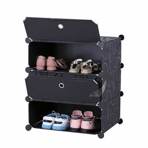 3 Tier Shoe Cabinet Shoe Rack Storage Cabinet Organiser DIY Storage Shelf Closet