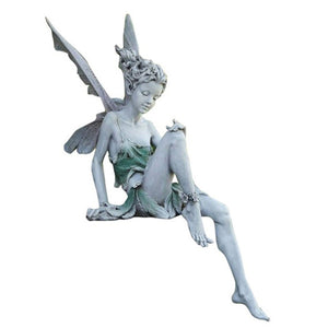 Garden Sitting Fairy Garden Statue Ornament Resin Fairy Statue Sculpture Decor