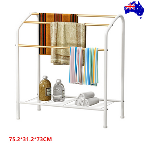 Metal Towel Rack Stand 3 Tiers Large Free Standing Bathroom Storage Shelf Holder