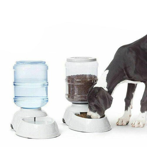 Automatic 3.8L Water Feeder Food Pet Dog Cat Puppy Dispenser Feeder Bowl Bottle