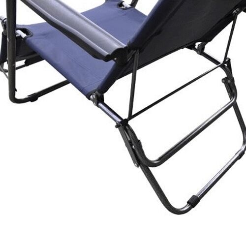 Reclining Sun Beach Deck Lounge Chair Outdoor Folding Camping Fishing Arm Rest