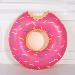 Pink Donut Pool Float Raft Inflatable Ring Swimming Beach Lounge Bed