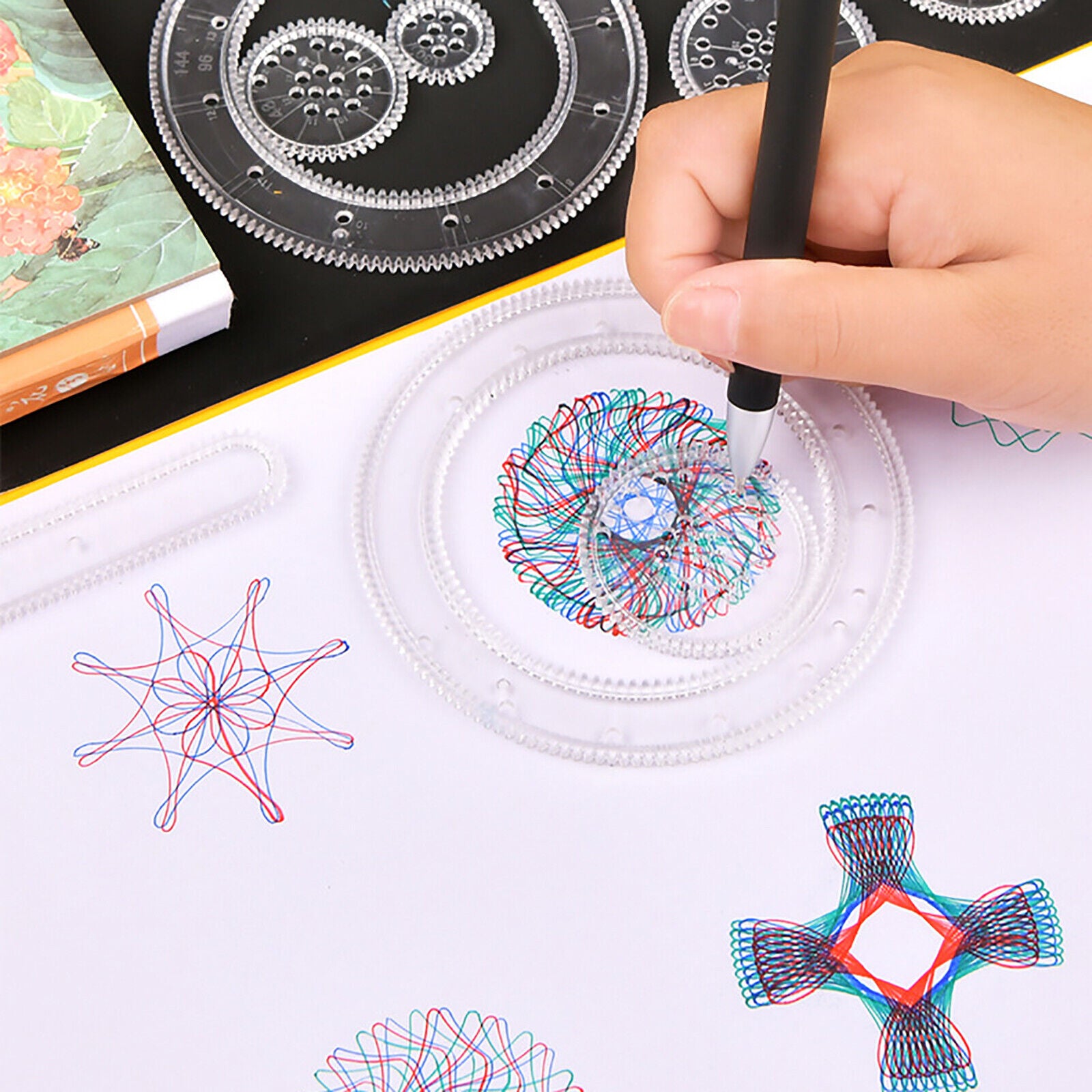 28Pcs Spirograph Design Set Drawing Kids Art Craft Brought interlocking elegant