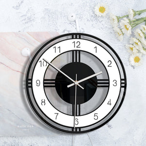 Acrylic Silent Wall Clock Round Retro Wall Clock Wall Hanging Clock Silent 30cm