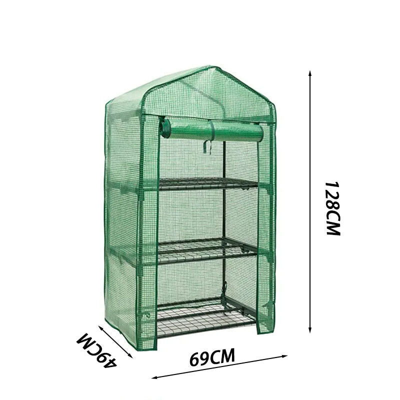 3 TIERS Flower Greenhouse Garden Shed Complete With Frame and PE Cover
