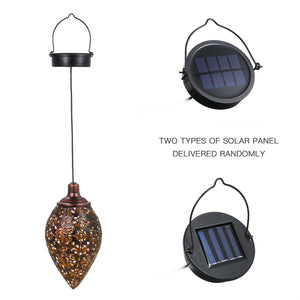 Solar Powered LED Morrocan Lantern Light Hanging Lamp Garden Outdoor Landscape