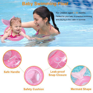 Baby Swimming Float Seat Kids Inflatable Boat Ring Infant Mermaid Swim Pool Toys