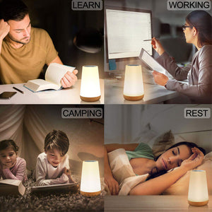 Touch Control LED Bedside Lamp Night Light Table Desk USB Dimmable Rechargeable