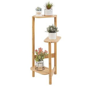 Bamboo Plant Stand - 3 Tier Tall - Flower and Plant Display Rack - Pot Holder Shelf