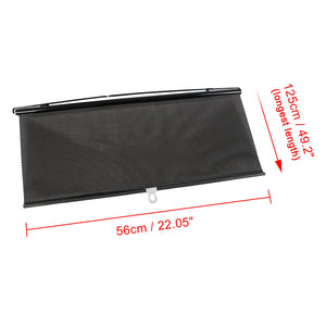 PVC Retractable Car Window Sun Shade Visor Windshield Roller Blind 125cm x 58cm