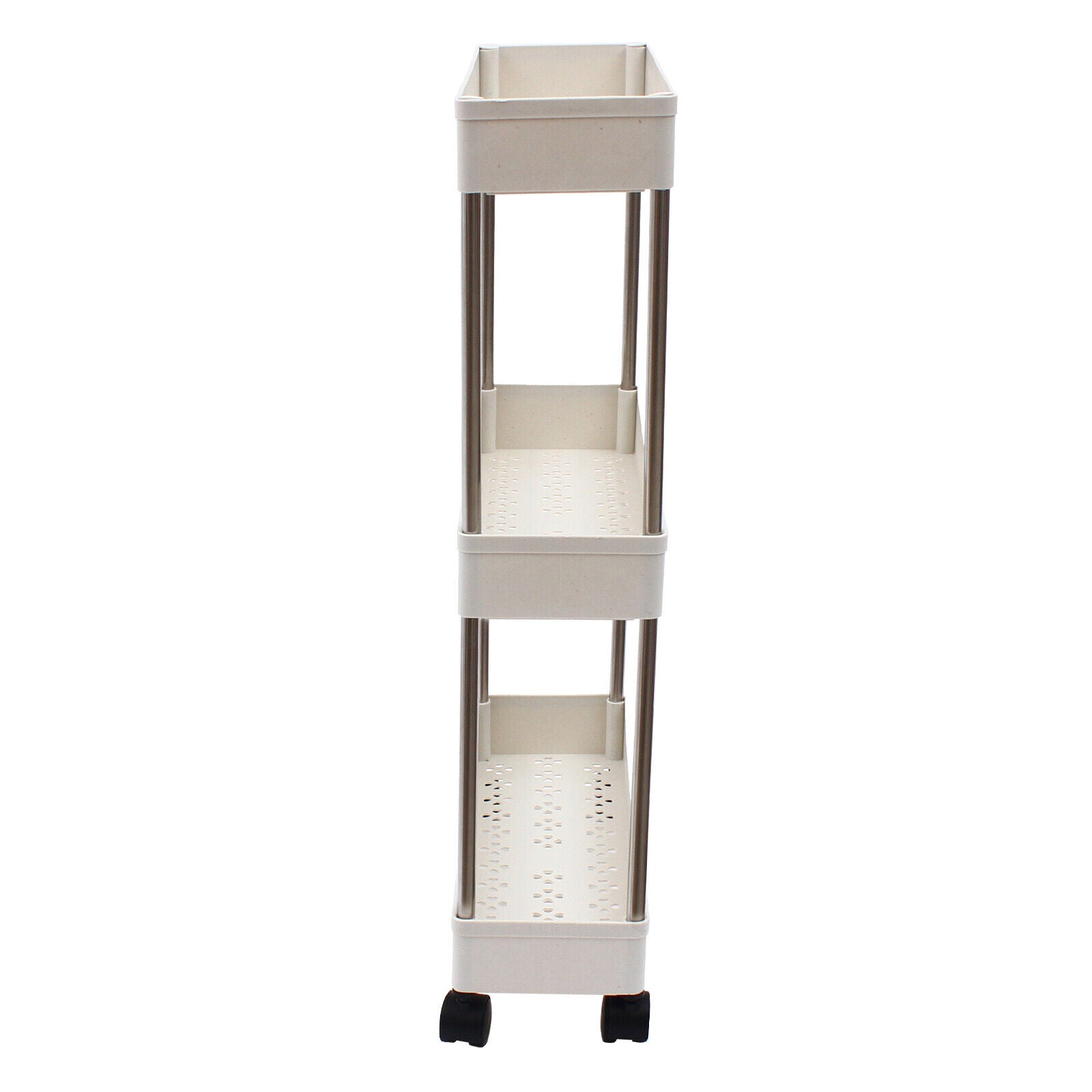 3-Tier Storage Rolling Cart Rack Bathroom Kitchen Storage Shelf Trolley w/ Wheel