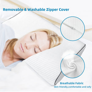 Memory Foam Pillow High Low Side Sleeping Ergonomic Design Rebound Health Care