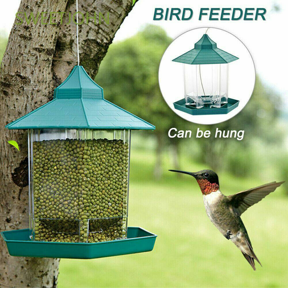 Garden Hanging Wild Bird Feeder Birds Gazebo Shape Container Waterproof Outdoor