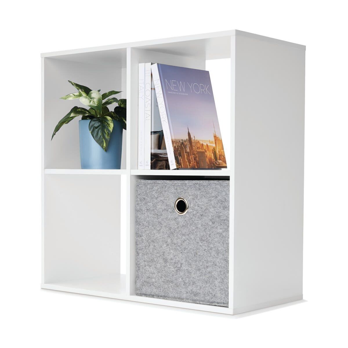 4 Cube Display Unit White Gloss Bookshelves Shelves Bookcase Storage Organiser