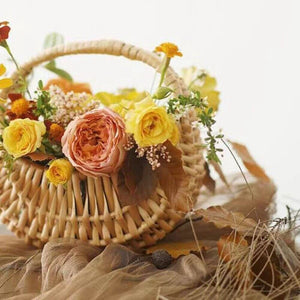 Rattan Woven Basket Flower Basket Gift Packing Basket For Party Wedding Decor