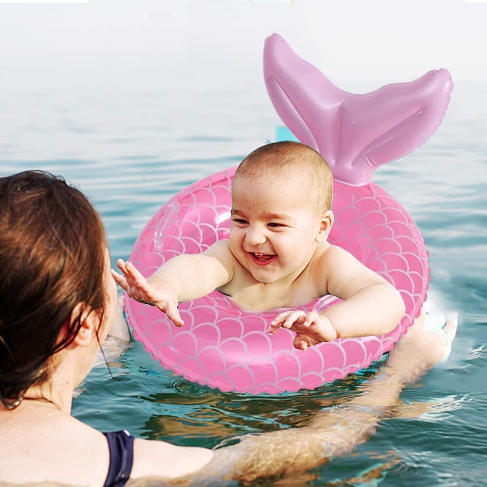 Baby Swimming Float Seat Kids Inflatable Boat Ring Infant Mermaid Swim Pool Toys