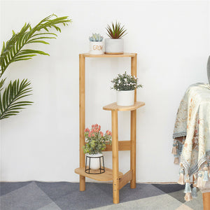Bamboo Plant Stand - 3 Tier Tall - Flower and Plant Display Rack - Pot Holder Shelf