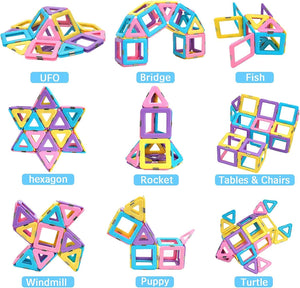 40Pcs Magnetic Building Blocks Toy Set 3D Tiles DIY Toys Gift For Kids Stress Relief