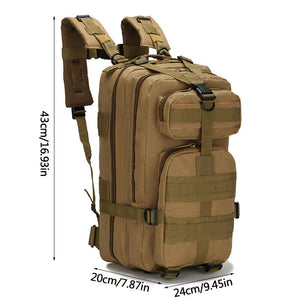 Khaki Military Tactical Backpack Rucksack Outdoor Travel Camping Hiking Trekk Bag 30L