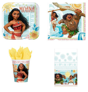 MOANA PARTY SUPPLIES PACK 8 PLATES 8 CUPS 8 NAPKINS 1 TABLE COVER PARTY DECORATE