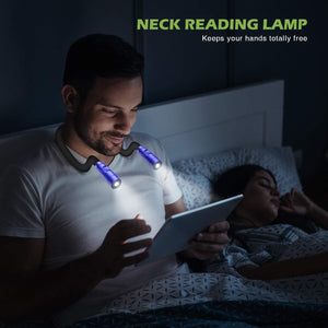 LED Neck Reading Light Flexible USB Rechargeable Hands Free Bed Night Book Lamp