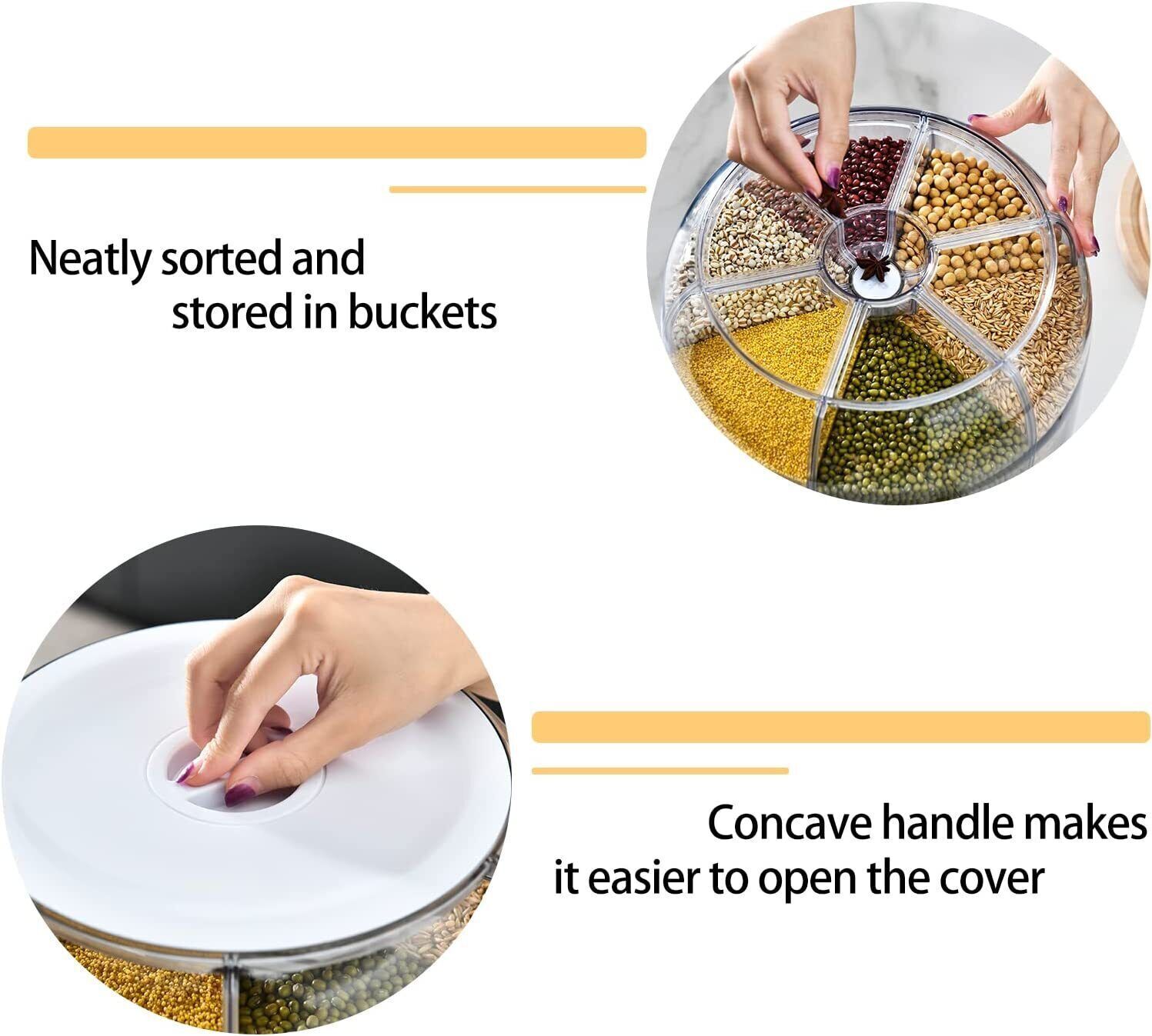 Rotating Grain Case Cereal Dispenser Storage Box Kitchen Food Rice Container