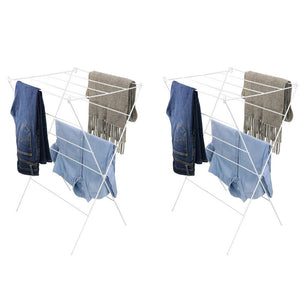 2x BoxSweden 87cm 12 Rail Foldable Wire Clothes/Laundry Airer Drying Hanger Rack