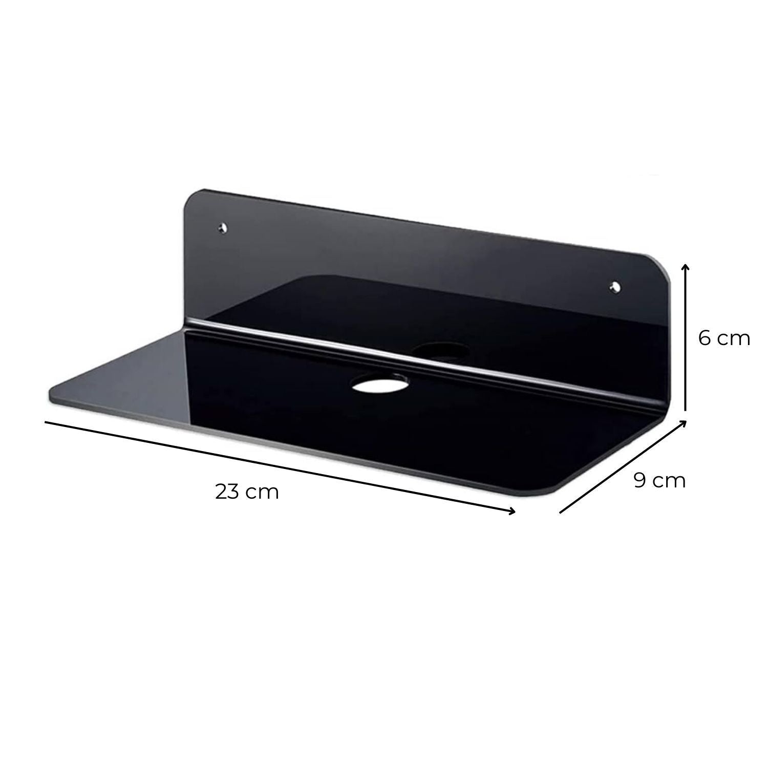 Acrylic Floating Wall Shelf DIY Mount Shelves Rack 4pc Set Black