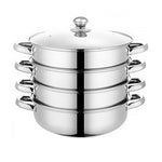 4 /5 Tier Stainless Steel Steamer Meat Vegetable Cooking Steam Pot Cookware