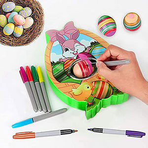 Mazing Egg Lathe with Markers for Kids, Bunny Egg Spinner