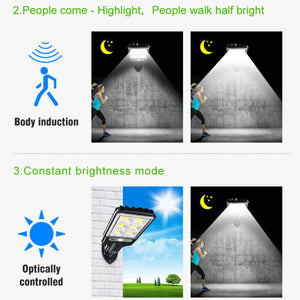 Solar Street LED Light Motion Sensor Remote Outdoor Garden Yard Flood Down Lamp
