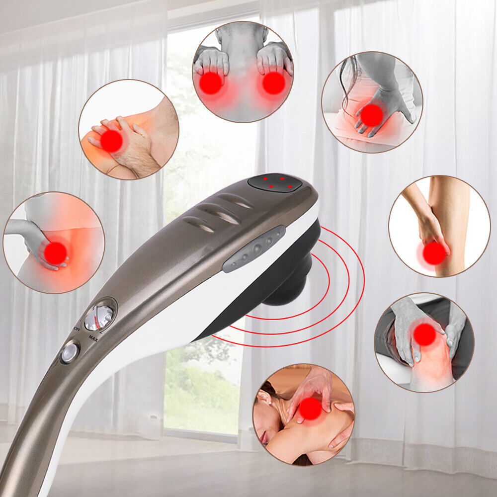 Electric Handheld Massager Full Body Back Shoulder Neck Pain Relief Deep Tissue