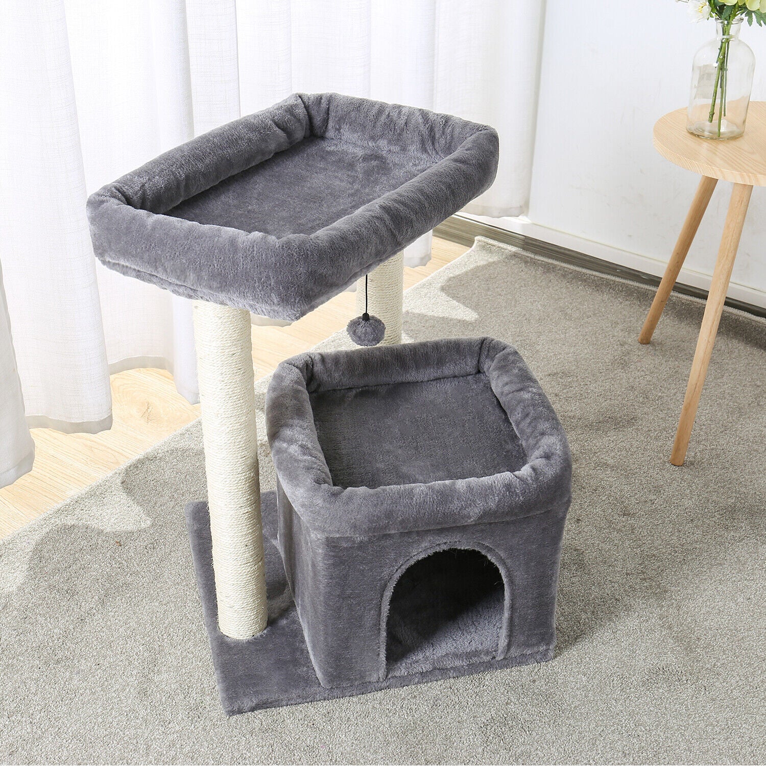 Road Cat Tree Scratching Post Cats Tower House Scratcher Bed Kitten Toys