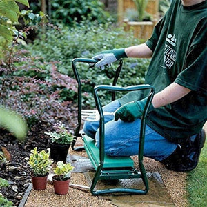 2 in1 Garden Seat Kneeler Foldable with 2 Tool Pouch Home Outdoor Bench Knee Pad
