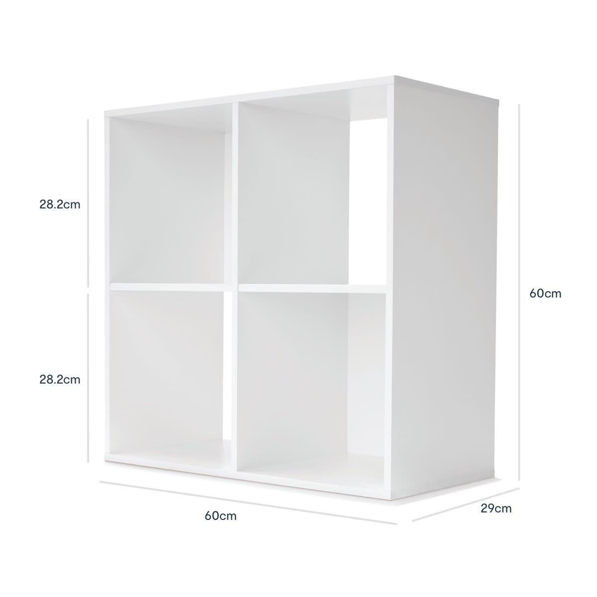 4 Cube Display Unit White Gloss Bookshelves Shelves Bookcase Storage Organiser