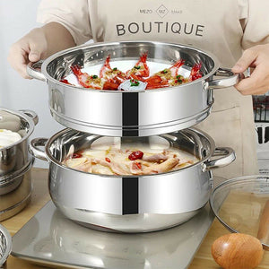 4 /5 Tier Stainless Steel Steamer Meat Vegetable Cooking Steam Pot Cookware