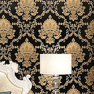 1M Embossed Texture Wallpaper Metallic 3D Damask Wall Roll Washable PVC Decor