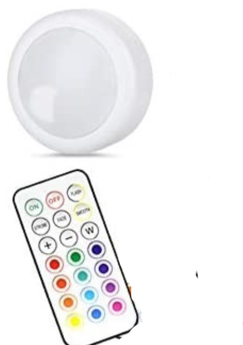Wireless LED Puck Light 6 Pack Remote Control RGB Color Changing Cabinet Closet